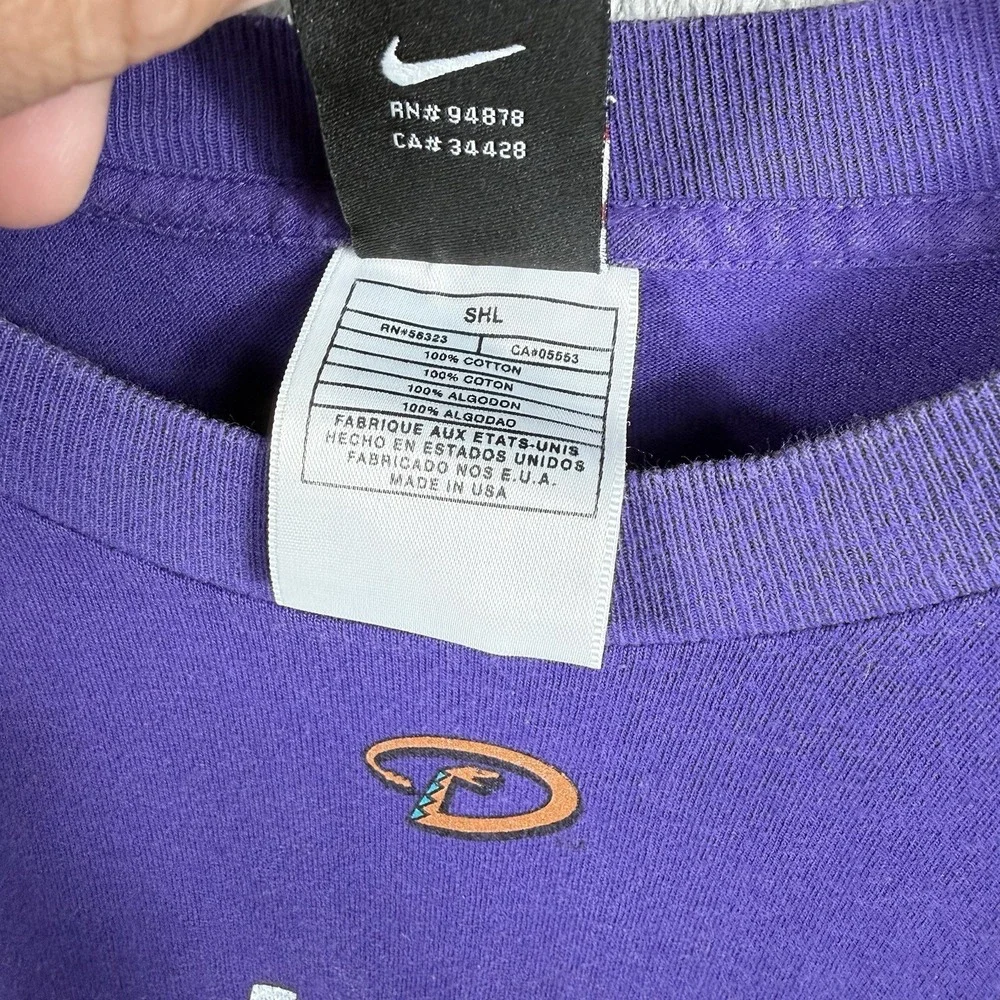 Nike Team Arizona Diamondbacks T-Shirt Mens XL Purple MLB Baseball USA Made VTG